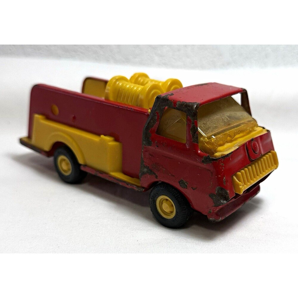 Vintage Tonka 55250 Mini Pumper Fire Truck Red Yellow Pressed Steel 6”